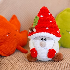 Autumn Crochet Gnome Pattern. Fly Agaric Amigurumi Plush Toy (PDF Download)
