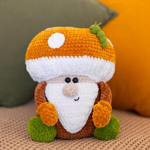 Mushroom Gnome Amigurumi Crochet Pattern: Fall Decor (PDF Download)