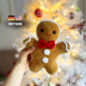 Crochet Gingerbread Man Pattern: Christmas Amigurumi Plush Toy (PDF)