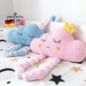 Crochet pillow pattern, amigurumi pattern, cloud crochet pattern, crochet plushies, DIY nursery decorations, kids room decorative pillow