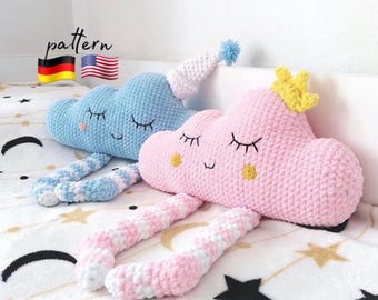 Crochet Cloud Pillow Amigurumi Pattern: Nursery Decor (PDF Pattern)