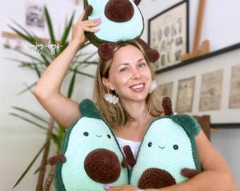 Crochet Avocado Pillow Pattern: Amigurumi Plush Toy (PDF Pattern)
