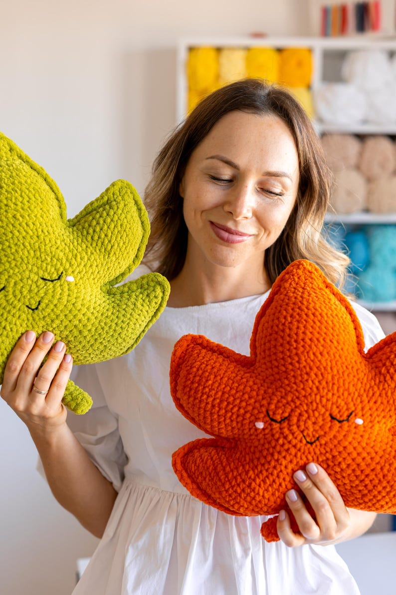 Crochet Maple Leaf Pillow Pattern: Fall Decor PDF Tutorial (Beginner Friendly) image 13