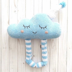 Cloud pillow crochet plush Pattern/ Crochet pillow Amigurumi pattern/ Plushie pattern/ Crochet patterns / Crochet cloud /kids room pillows image 6