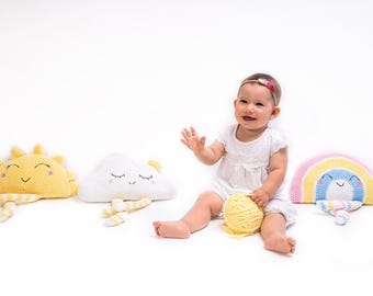 Crochet Pillow Patterns: Cloud, Sun, Moon, Rainbow, Beginner Friendly (PDF Pattern)
