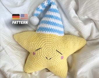 Crochet Star Pillow Pattern: Amigurumi Plush Toy (PDF Download)