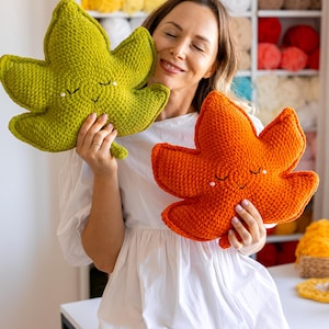 Crochet Maple Leaf Pillow Pattern: Fall Decor PDF Tutorial (Beginner Friendly) image 5