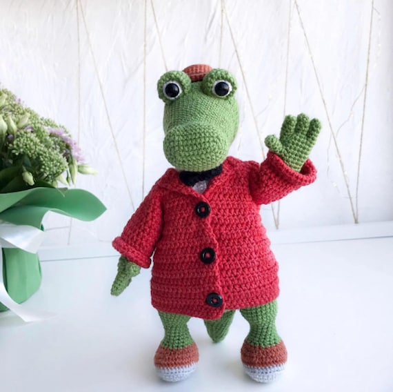 Crochet Crocodile Pattern: Amigurumi Animal with Removable Jacket (PDF Pattern)