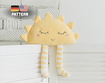 Crochet Sun Pillow Pattern, Beginner Amigurumi (PDF Pattern)