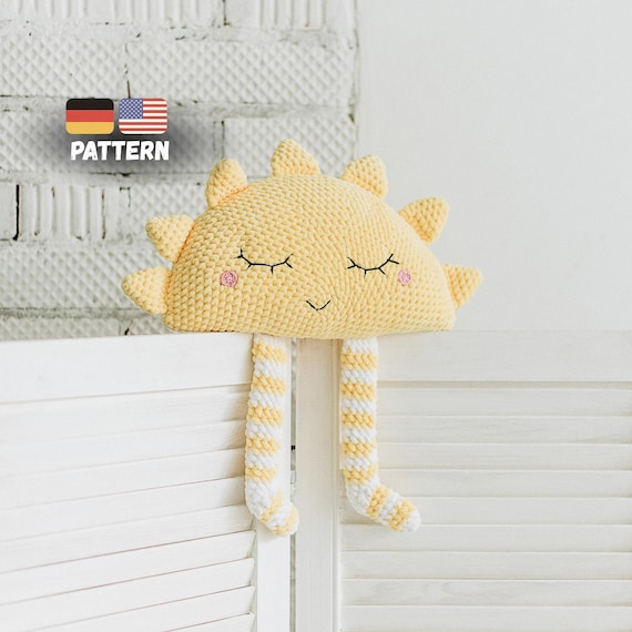 Crochet Sun Pillow Pattern, Beginner Amigurumi (PDF Pattern)