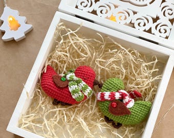 Christmas Crochet Bird Pattern: Amigurumi Ornament (PDF Pattern)