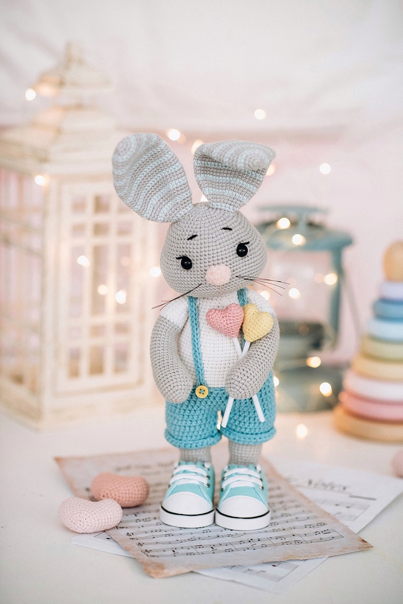 Crochet Bunny pattern. Amigurumi Bunny pattern. PDF pattern. Amigurumi rabbit toys pattern. Stuffed doll bunny. Crochet doll pattern. DIY image 1