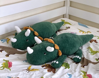 Crochet Dinosaur Pattern: Triceratops Amigurumi plush toy (PDF Download)