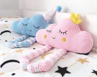 Crochet Cloud Pillow Amigurumi Pattern 3 in 1: Nursery Decor (PDF Pattern)