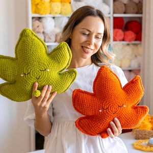 Crochet Maple Leaf Pillow Pattern: Fall Decor PDF Tutorial (Beginner Friendly) image 14