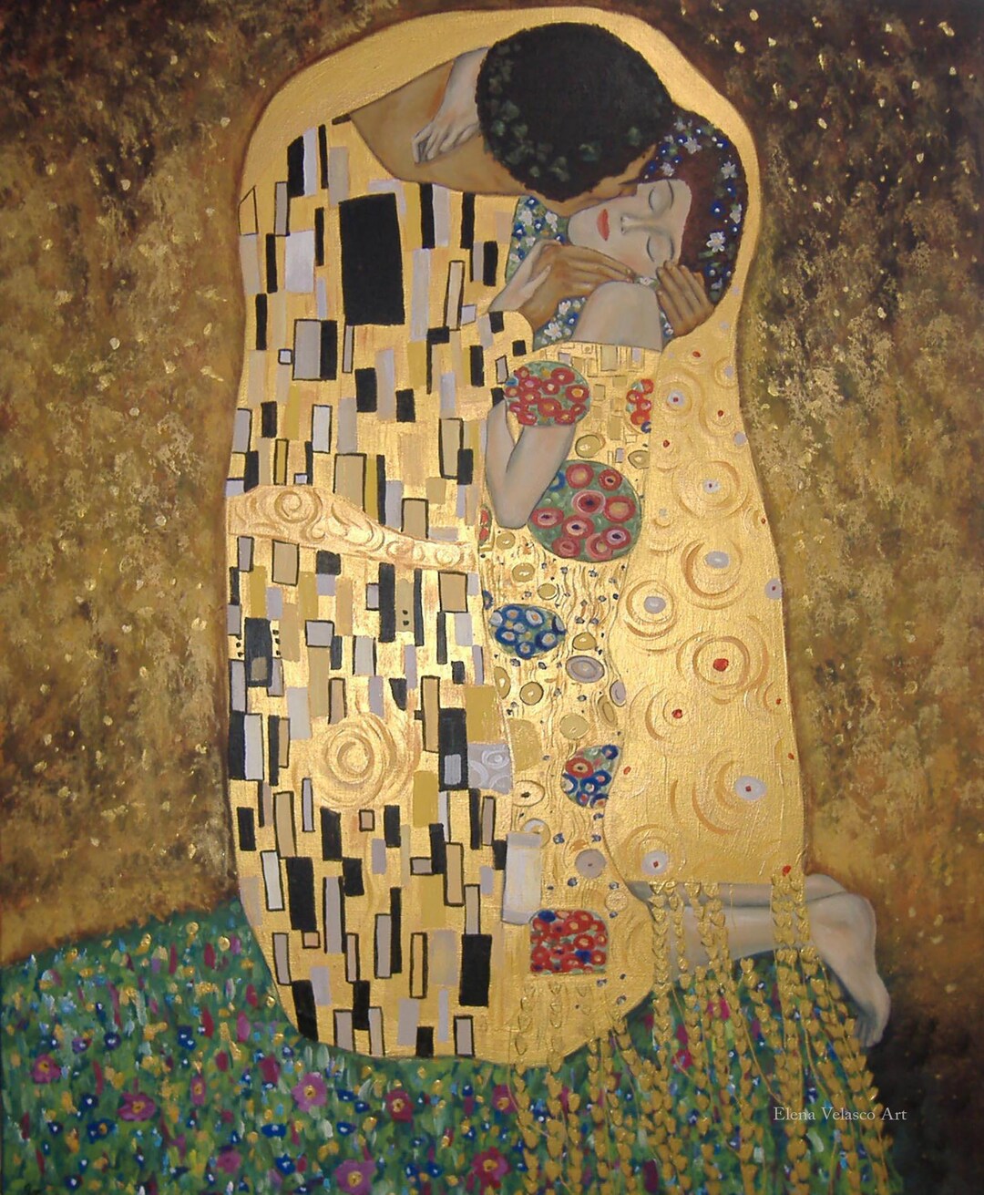 Oil Painting Reproduction of the Kiss by Gustav Kimt by a Professional ...