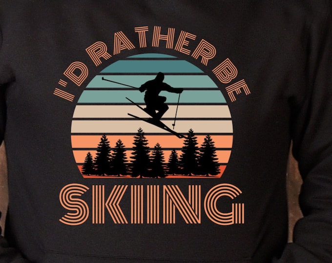 I'd Rather Be Skiing PNG: Winter Sports Graphic (Digital Download)
