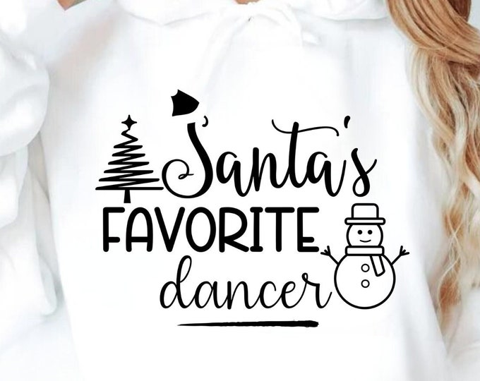 Santa's Favorite Dancer SVG PNG: Christmas Shirt Design (Digital Download)