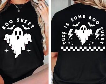 Pinchchoo Halloween Hoodie – 'This Is Some Boo Sheet' Ghost Retro Funny Pullover Hoodie For Men & Women - View #9