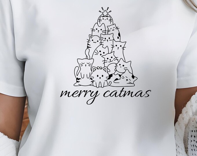 Merry Catmas SVG PNG: Funny Christmas Cat Design (Digital Download)