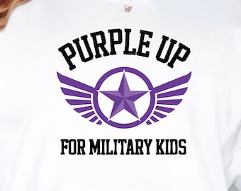 Purple Up Military Child Month SVG PNG: American Flag (Digital Download)