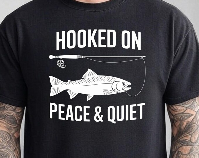Funny Fisherman SVG: Hooked on Peace and Quiet (Digital Download)