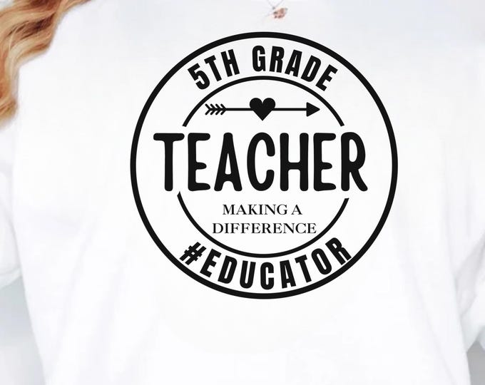 5th Grade Teacher SVG: Back To School Shirt Design (Digital Download)