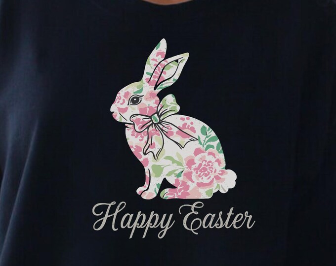 Floral Easter Bunny PNG: Pink Chinoiserie Rabbit (Digital Download)