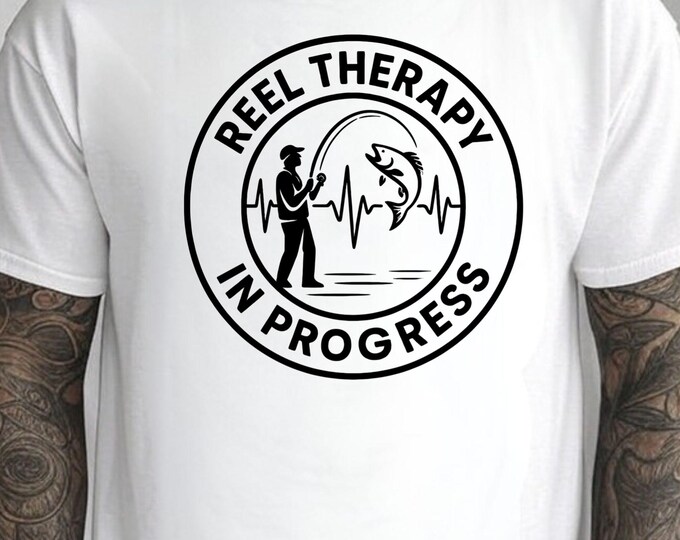 Reel Therapy Fishing SVG: Funny Fisherman Angler Design (Digital Download)