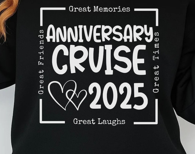 Anniversary Cruise 2025 SVG: Couples Trip Shirt Design (Digital Download)