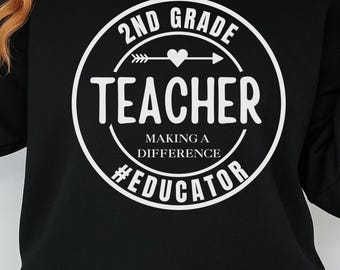 2nd Grade Teacher SVG: Back To School Shirt Design (Digital Download)