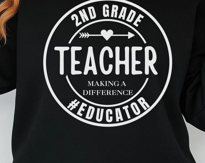 2nd Grade Teacher SVG: Back To School Shirt Design (Digital Download)