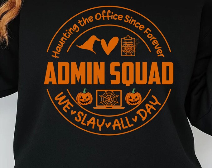 Halloween Admin Squad svg, Office Squad SVG, Spooky Teacher svg, Secretary Halloween svg, Admin Team Halloween PNG, Coworker Ghost SVG