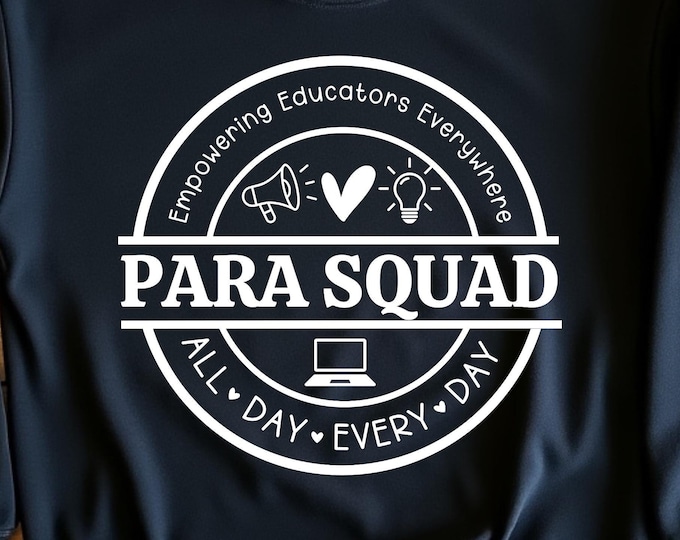 Para Squad Svg: Paraprofessional & Sped Teacher Design (Digital Download)