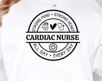 Cardiac Nurse svg png pdf, Cardiology nurse svg, Heart Nurse svg, Cardiovascular Nurse SVG, Nurse Life SVG, Healthcare Worker SVG