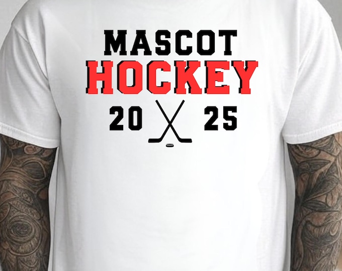 Hockey Team Template SVG PNG, Hockey Mascot Svg, Hockey Team Shirt, Hockey Mom Design, Custom Hockey Shirt Cut File, Hockey Team Logo