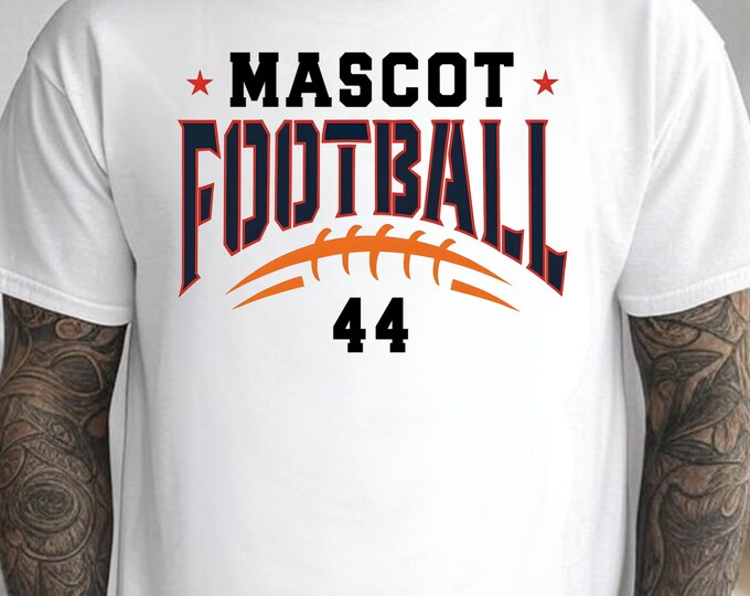 Football Team Shirt Svg Png, Custom Name & Number Template (Digital Download)