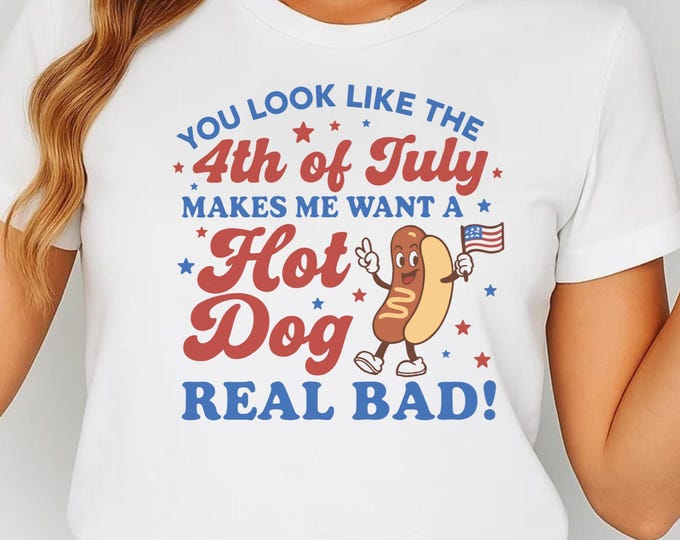 Funny 4th of July Hotdog SVG, Patriotic Shirt Design (Digital Download)