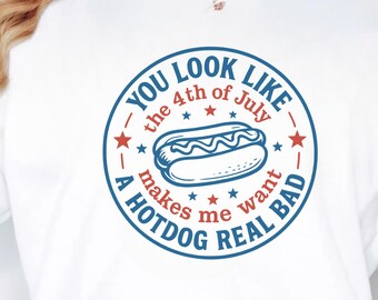 Funny Hotdog 4th of July SVG PNG, Patriotic Design (Digital Download)