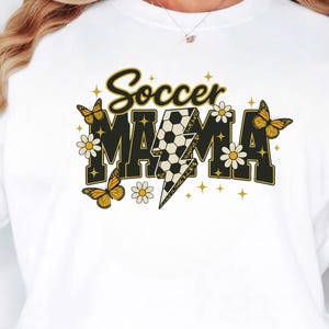 Preppy Soccer Mama PNG: Brushstroke Lightning Bolt Design (Digital Download