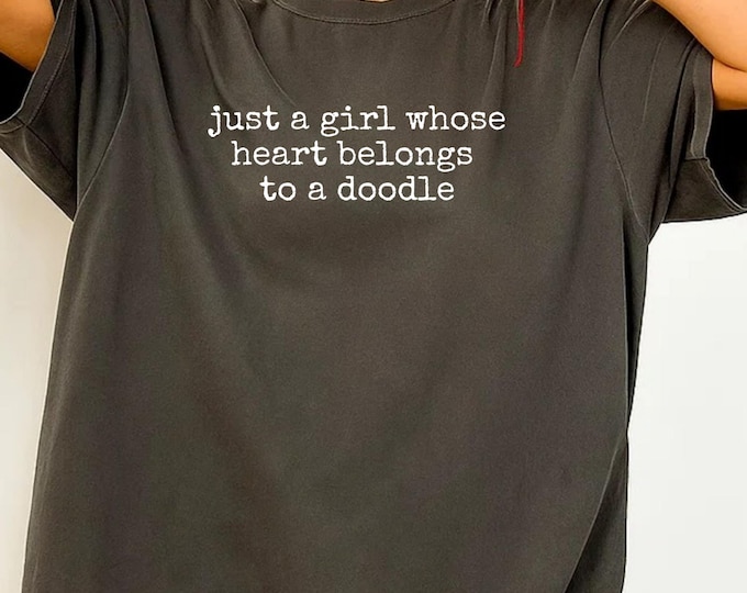 Just a Girl Whose Heart Belongs to a Doodle SVG, Dog Mom PNG, Dog lover shirt, Labradoodle Design, Doodle Dog Graphic for Crafts