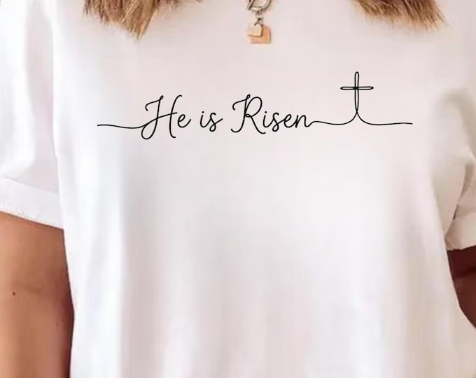 He is Risen SVG PNG PDF, Easter Cross Svg, Easter Svg, Christian Svg, Jesus Svg, Bible Verse Svg, Religious Svg, He is Risen Easter Svg