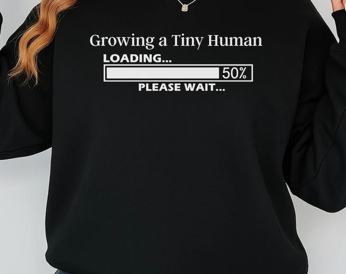 Growing A Tiny Human SVG PNG, Cute Pregnancy Announcement SVG File, Mom To Be Maternity Design for Cricut Silhouette