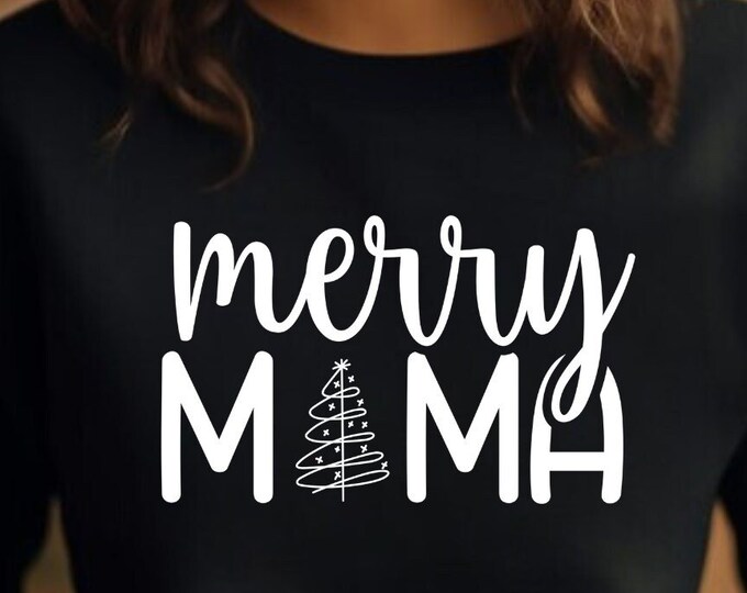 Merry Mama Christmas Tree SVG: Holiday Mom Design (PNG, PDF)