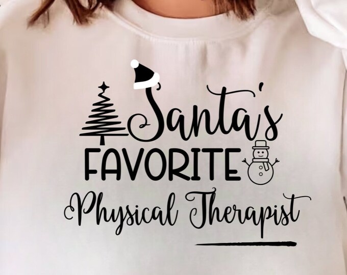 Santa's Favorite Physical Therapy SVG PNG - Christmas Design (Digital Download)