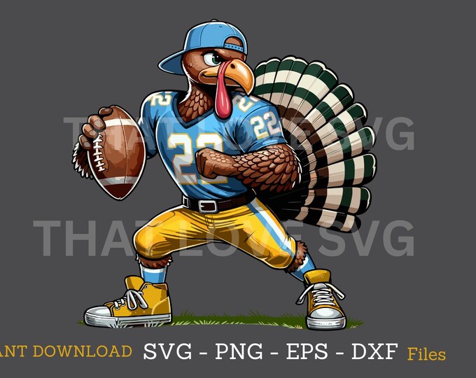 Football Turkey SVG: Thanksgiving Game Day Design (Digital Download)