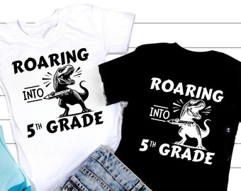 Roaring Into 5th Grade Svg, Fifth Grade Svg, Fifth Grade Vibes SVG PNG PDF, Teacher Svg, First Day of School Svg, Hello School Svg
