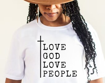 Liebe Gott, liebe Menschen SVG: Christlicher Bibelvers (Digitaler Download)