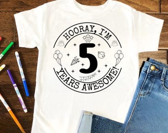 5-årsdag SVG PNG PDF, 5-årsdag Svg, Födelsedag Svg, Femte födelsedag Cricut Cut-filer, Min 5-årsdag Svg, Det är min födelsedag Svg