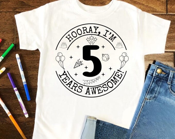 5th Birthday SVG, Cricut Cut Files (Digital Download)